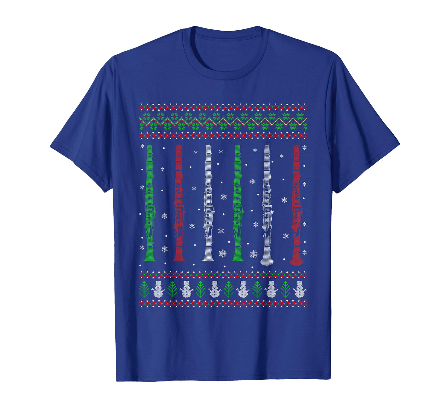 Clarinet Ugly Christmas Sweaters Marching Band Clarinet Xmas T-Shirt
