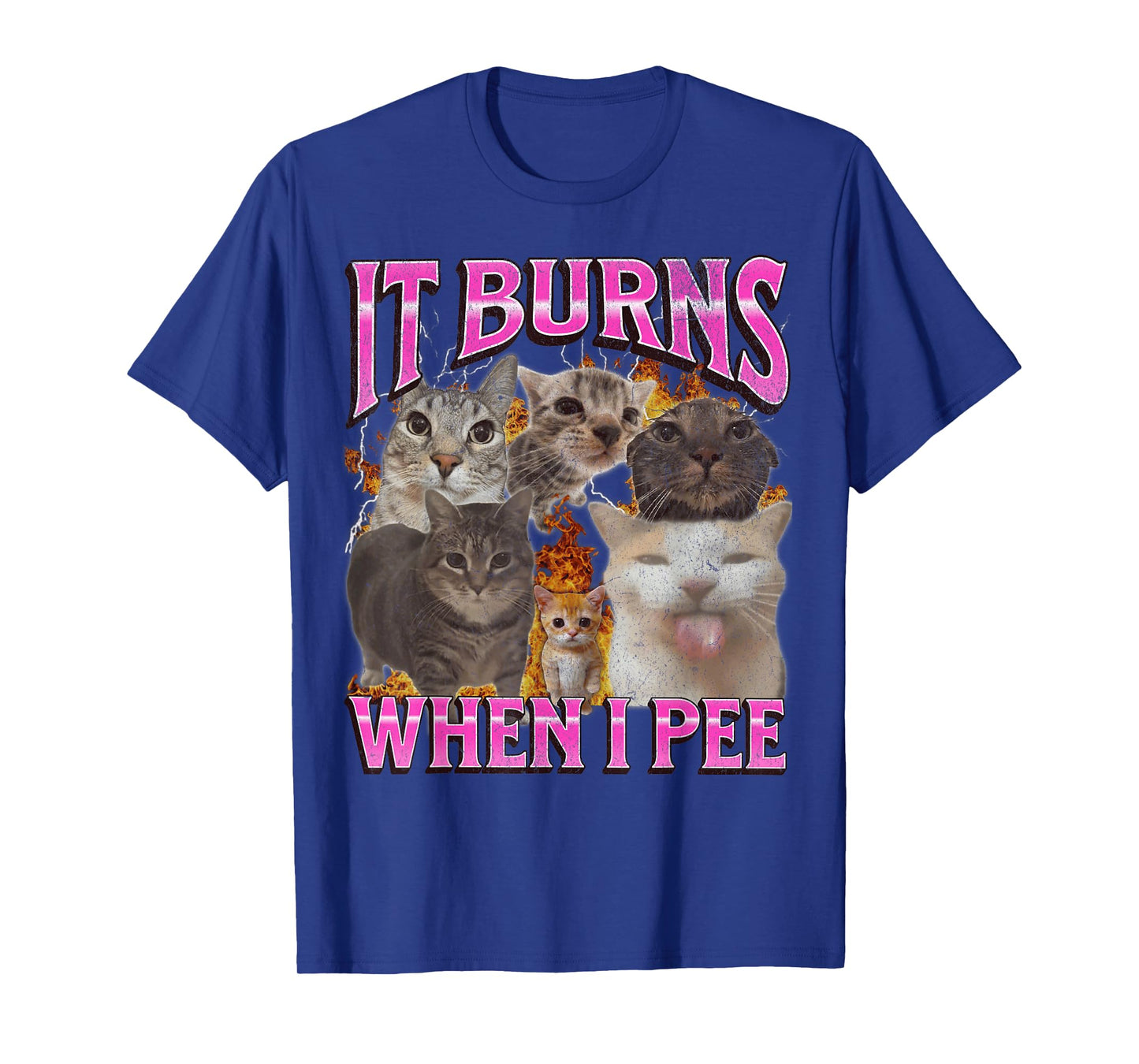 It Burns When I Pee Funny Cat Meme Bootleg Graphic T-Shirt for Men Women