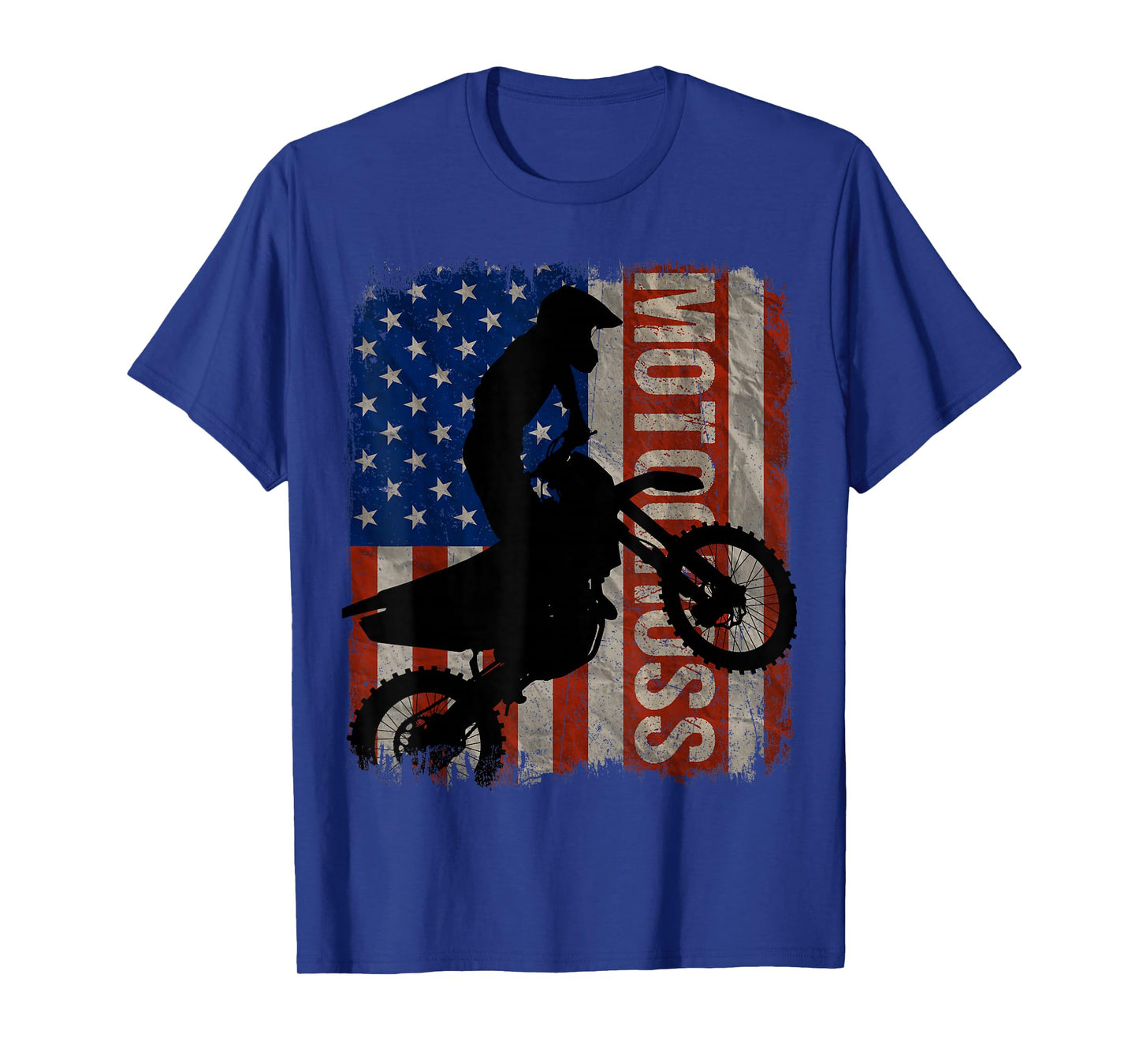 Motocross USA American Flag Dirt Bike Vintage 4th of July T-Shirt