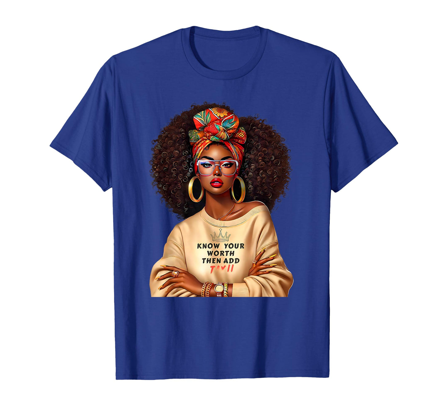 Afro Queen Black Woman African Melanin Black History Month T-Shirt