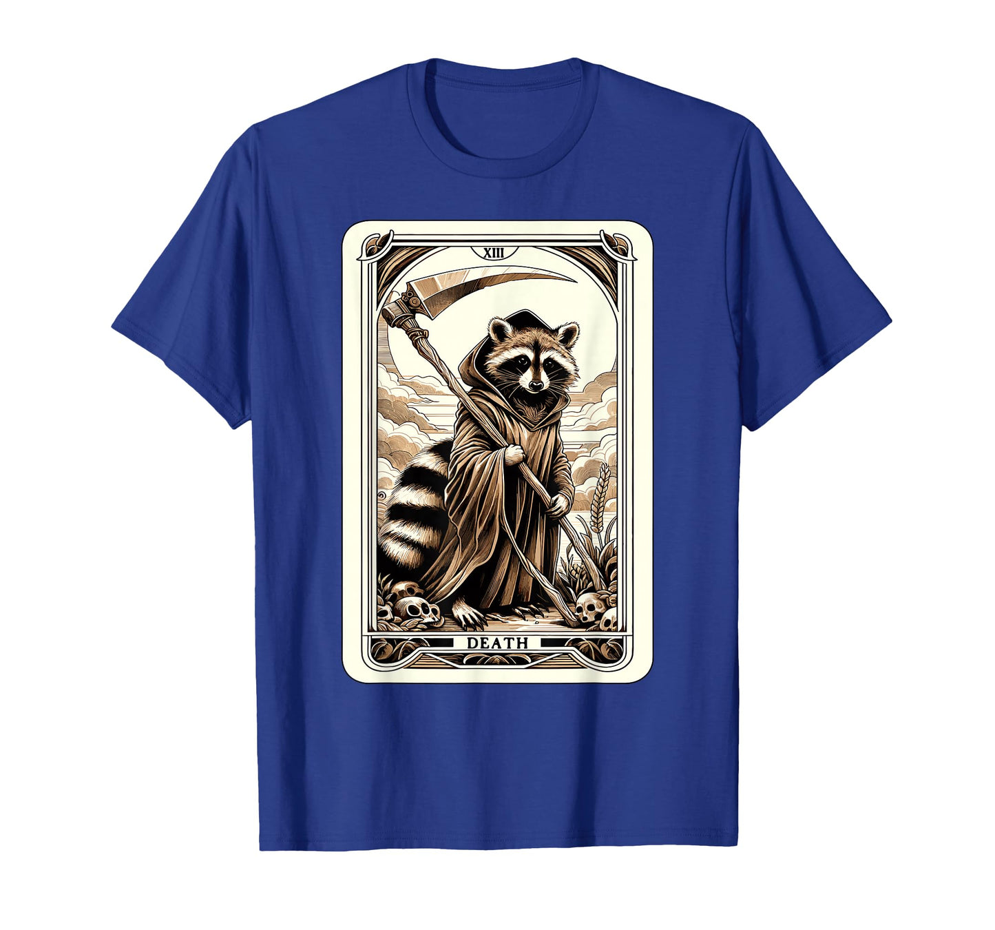 Raccoon Tarot Card Death Witchcraft Occult Raccoon T-Shirt, Small