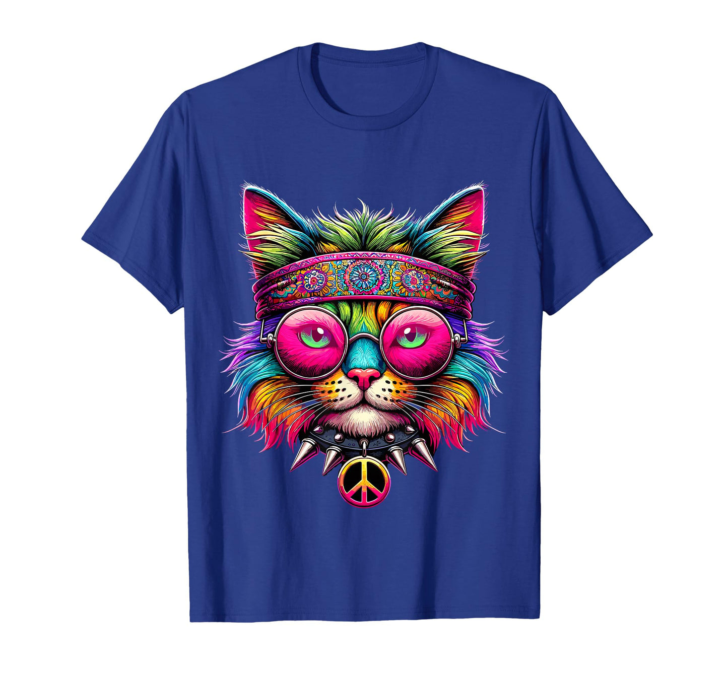 Hippie Cat Peace Sign T-Shirt
