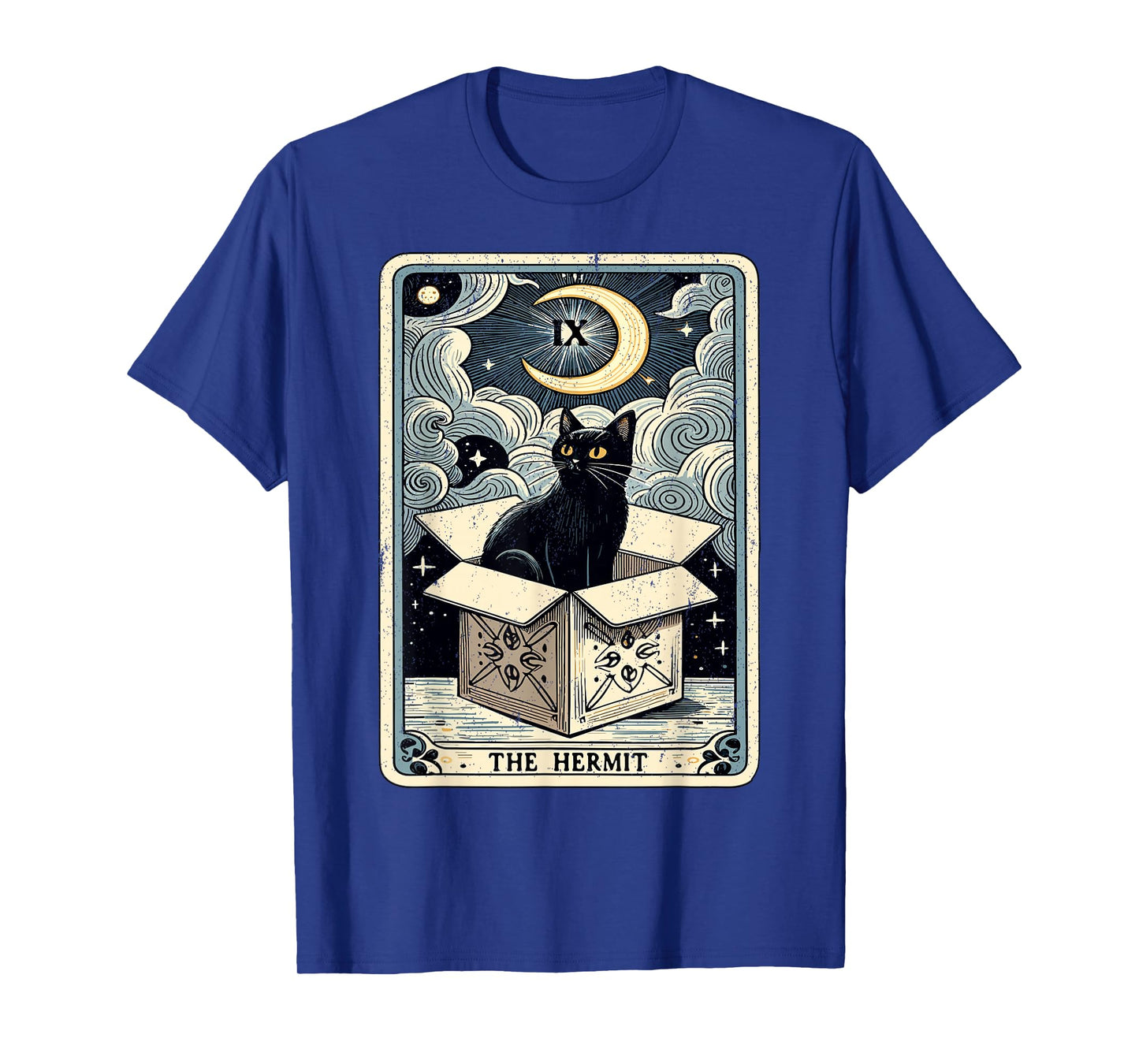The Hermit Tarot Card Cat in Box Mystic Funny Cat T-Shirt