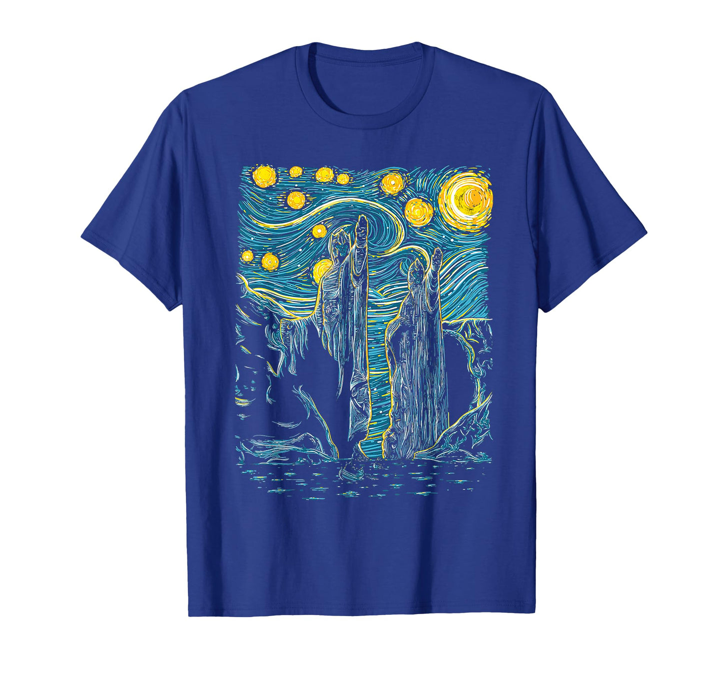 Argonath Starry Night Van Gogh Style T-Shirt