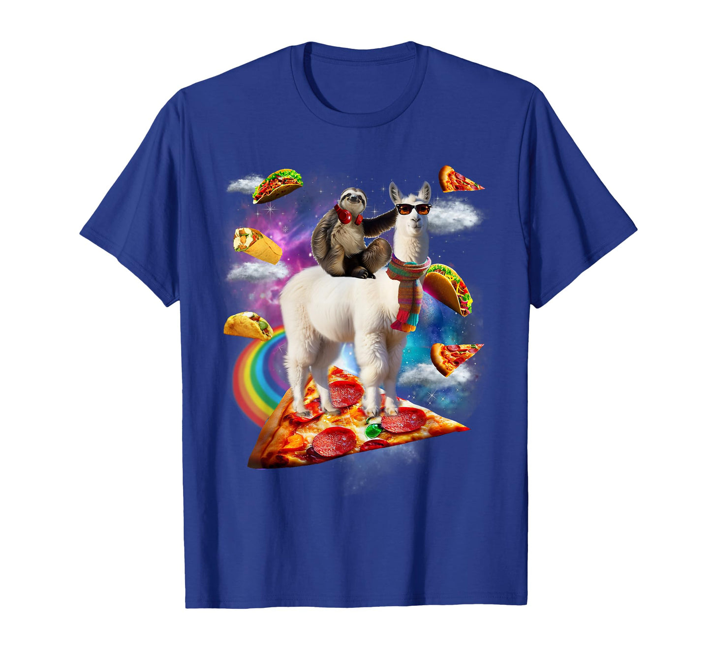 Sloth Riding Llama Shirt - Galaxy Pizza Taco Burrito Gift T-Shirt