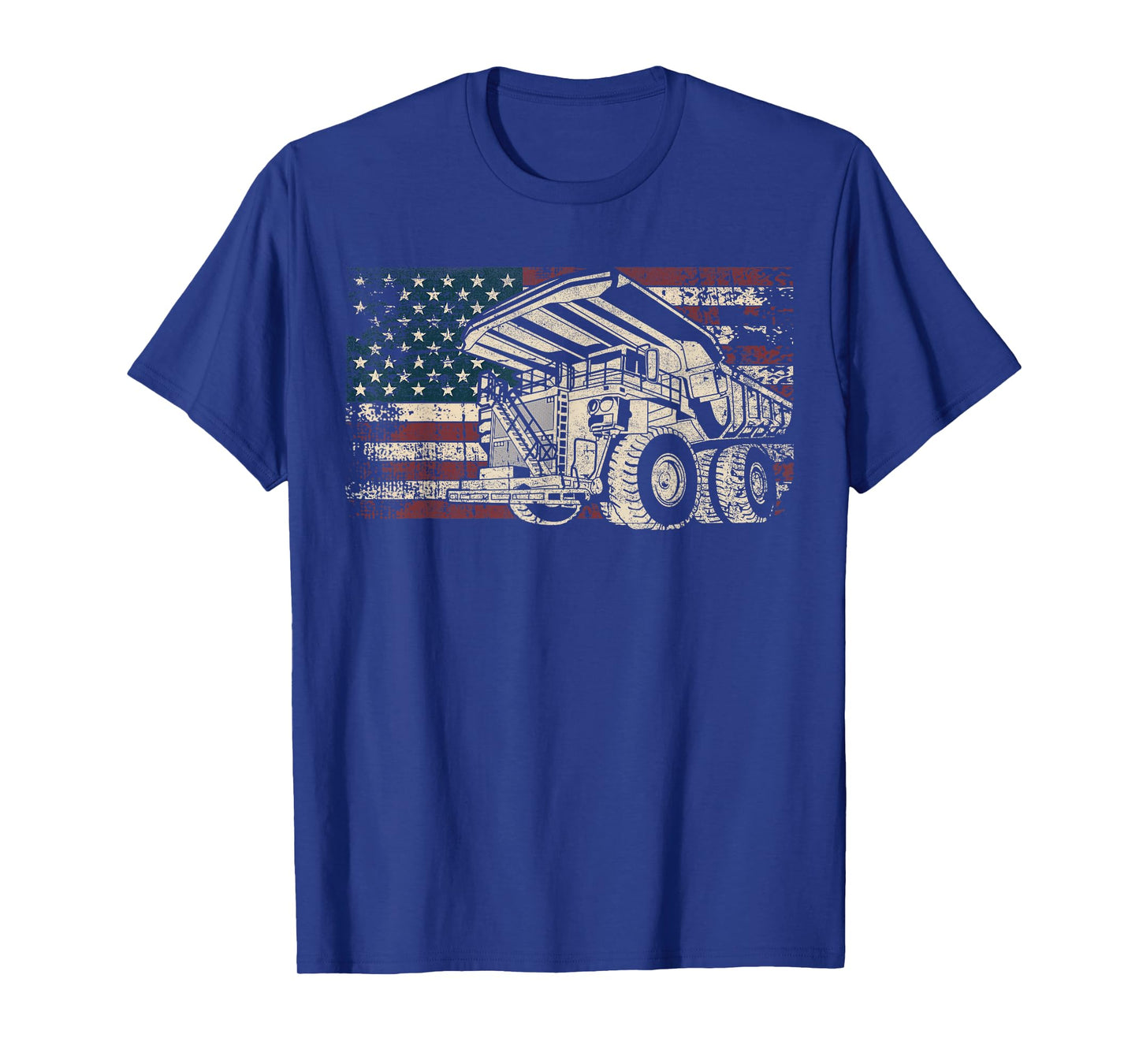 Dump Truck American Flag Mining Truck for Patriotic Miner T-Shirt