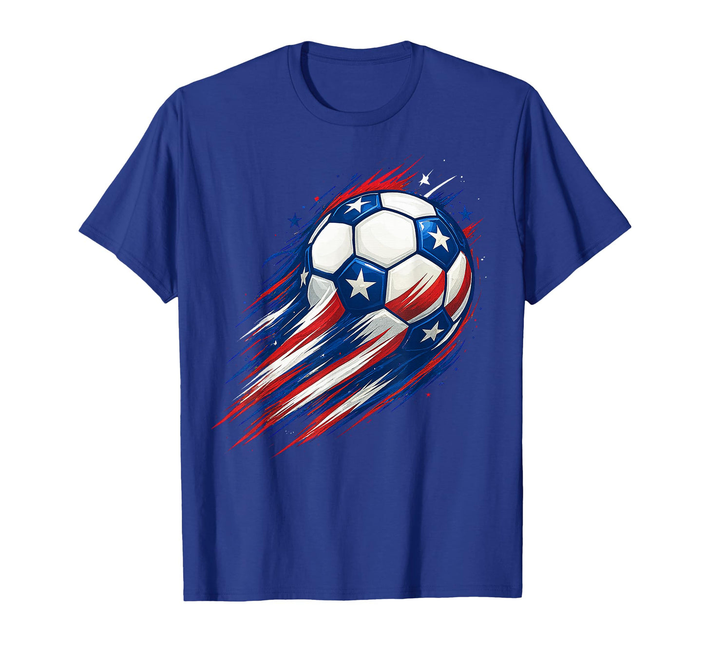 Red White and Blue Soccer Ball Patriotic Fourth of July Boys T-Shirt