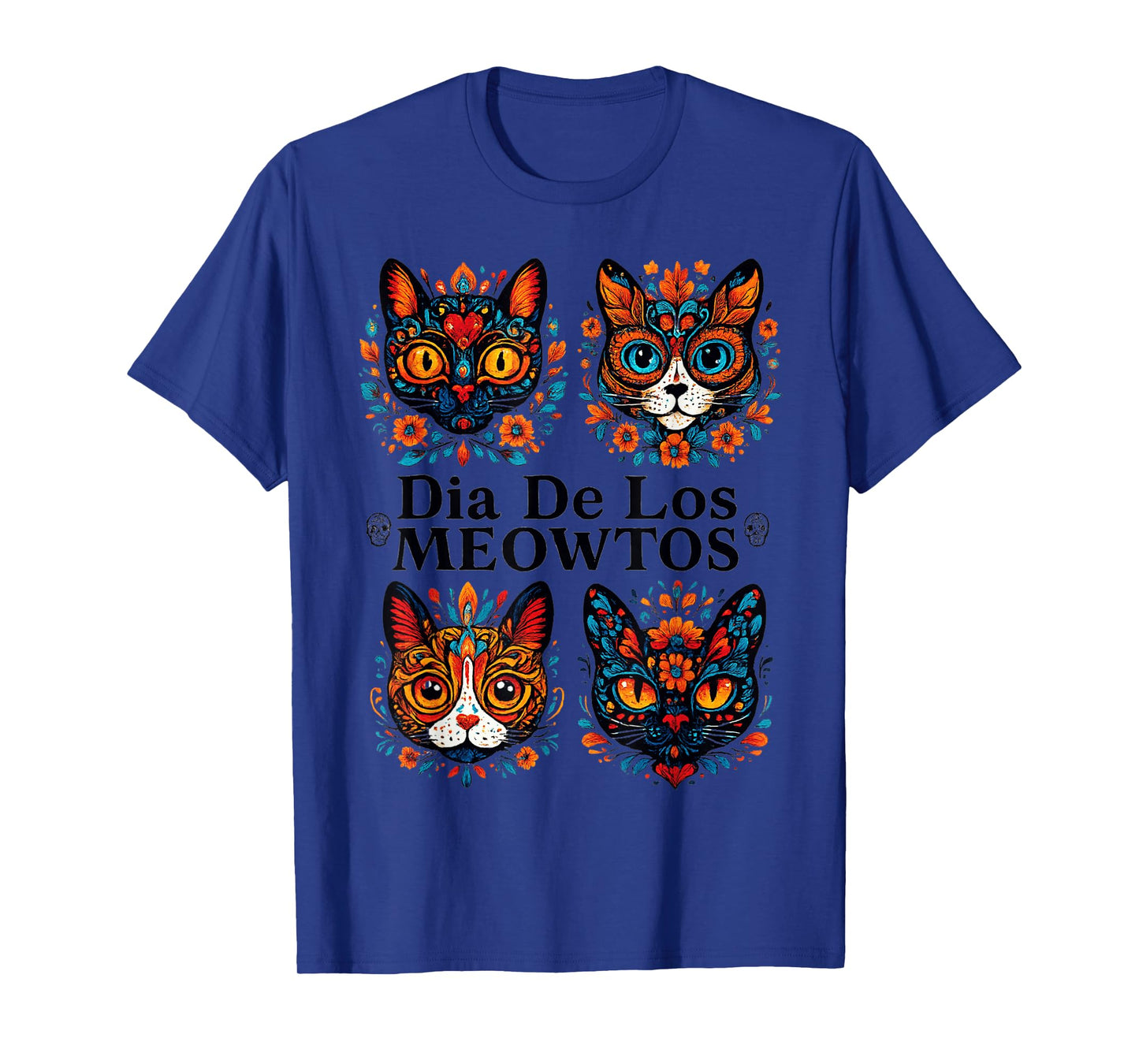 Sugar Skull Cats Dia De Los Meowtos Muertos Day of The Dead T-Shirt
