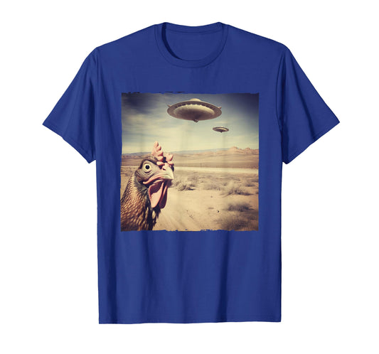 Chicken UFO Alien Flying Saucer T-Shirt