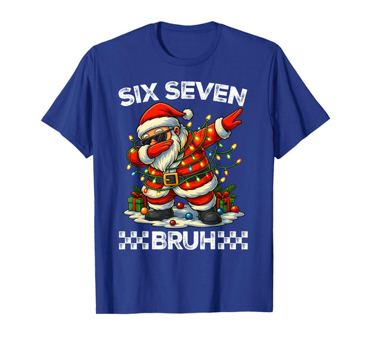 67 Six Seven Bruh Funny Christmas Dabbing Santa 6 7 Meme T-Shirt