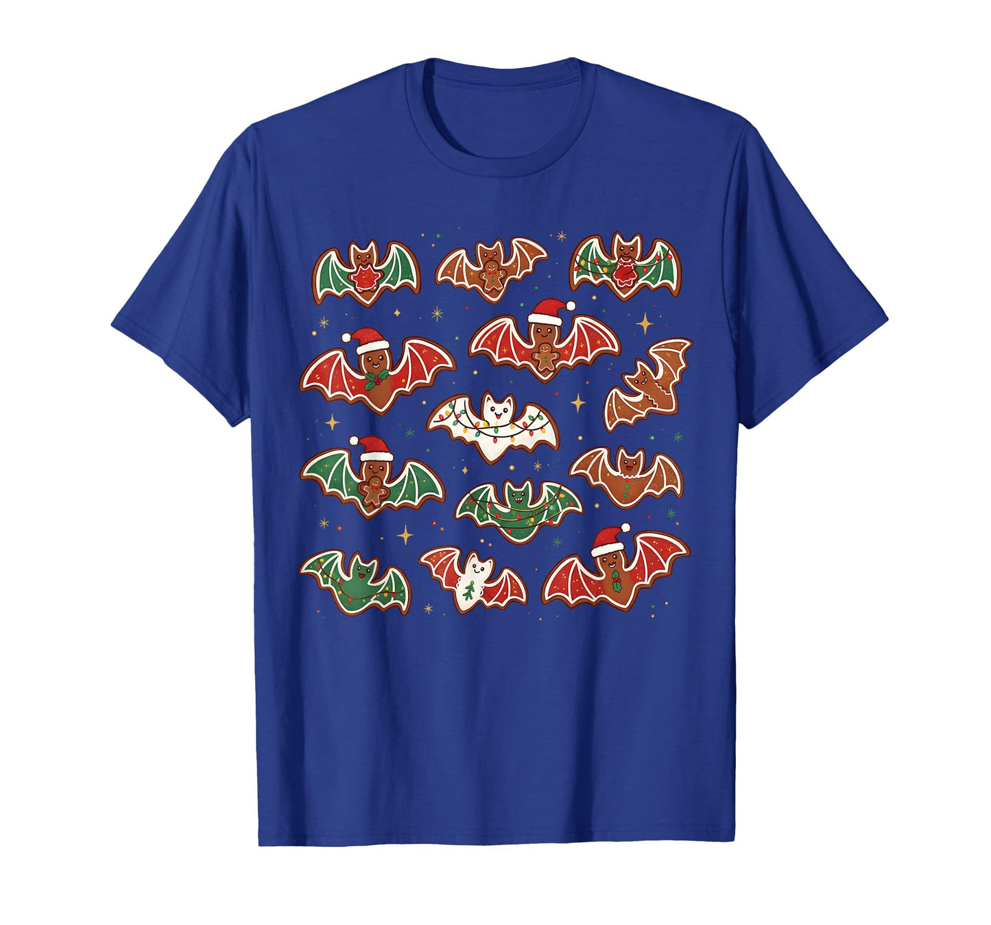 Cute Gingerbread Bats Spooky Christmas Cookie Graphic T-Shirt
