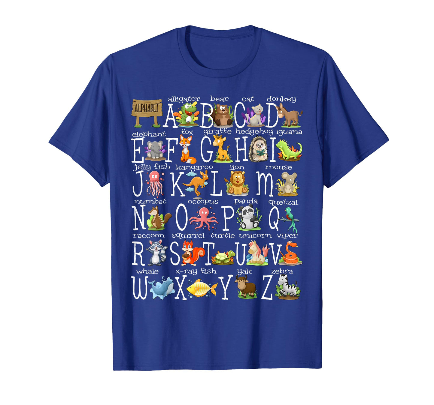 Alphabet Animals Back to School Pre-K Kindergarten Teacher T-Shirt