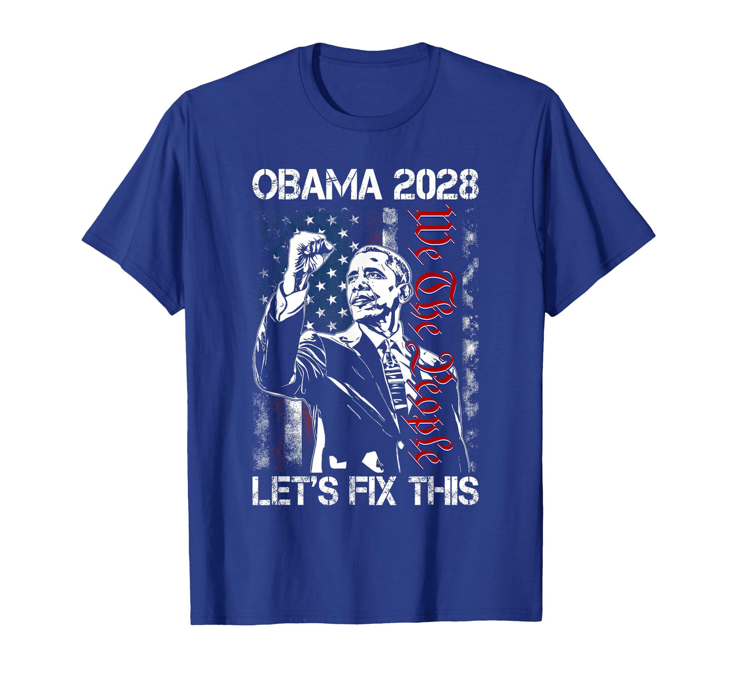 Obama 2028 Let's Fix This Obama 48th President USA Flag T-Shirt
