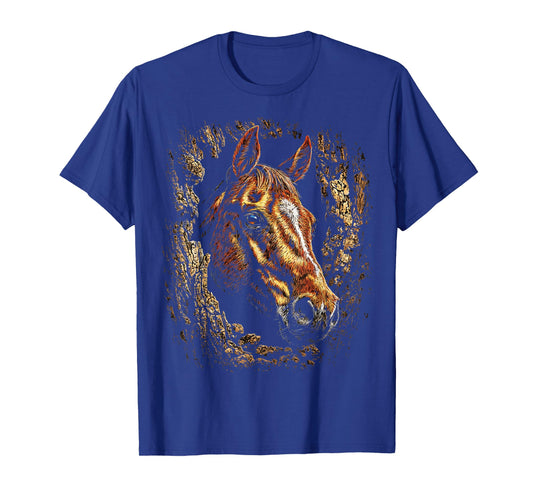 Colorful Horse Art Cute Farm Animal Autumn Aesthetic Fall T-Shirt