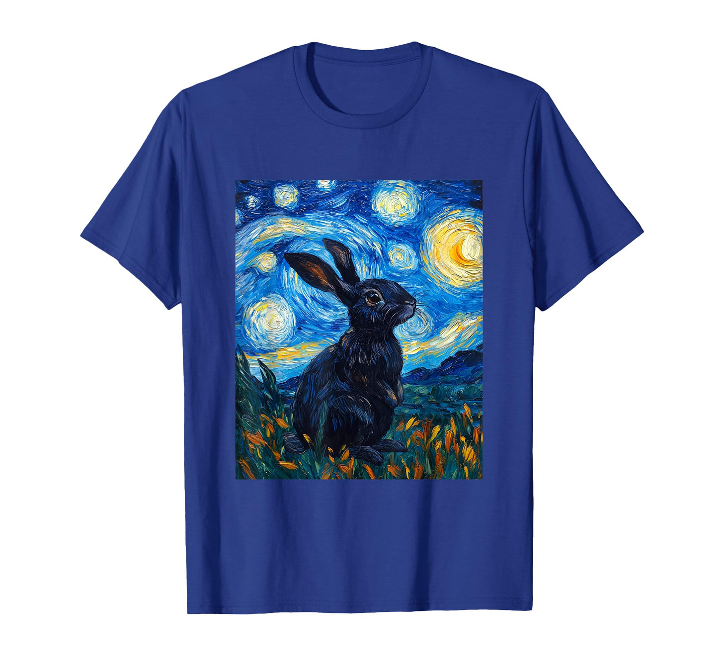 Cute Bunny Rabbit - Van Gogh Style - Starry Night T-Shirt