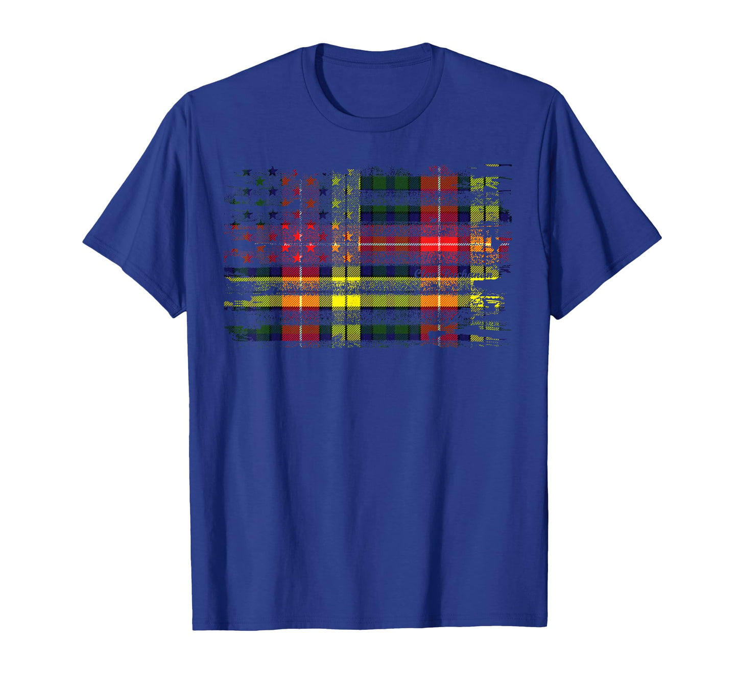 Clan Buchanan American Flag Scottish Tartan T-Shirt