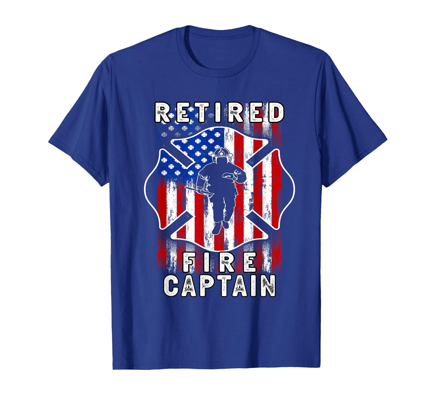 USA flag Retired Fire captain 2025 Firefighter Retirement T-Shirt