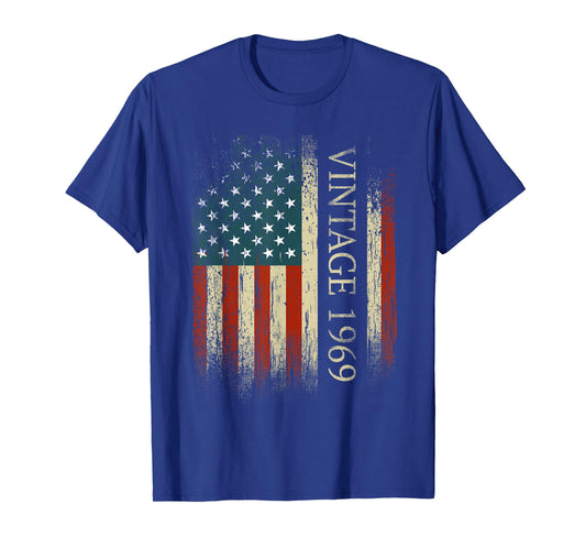 56th Birthday Vintage 1969 Usa Flag 56 Year Old Gifts Bday T-Shirt