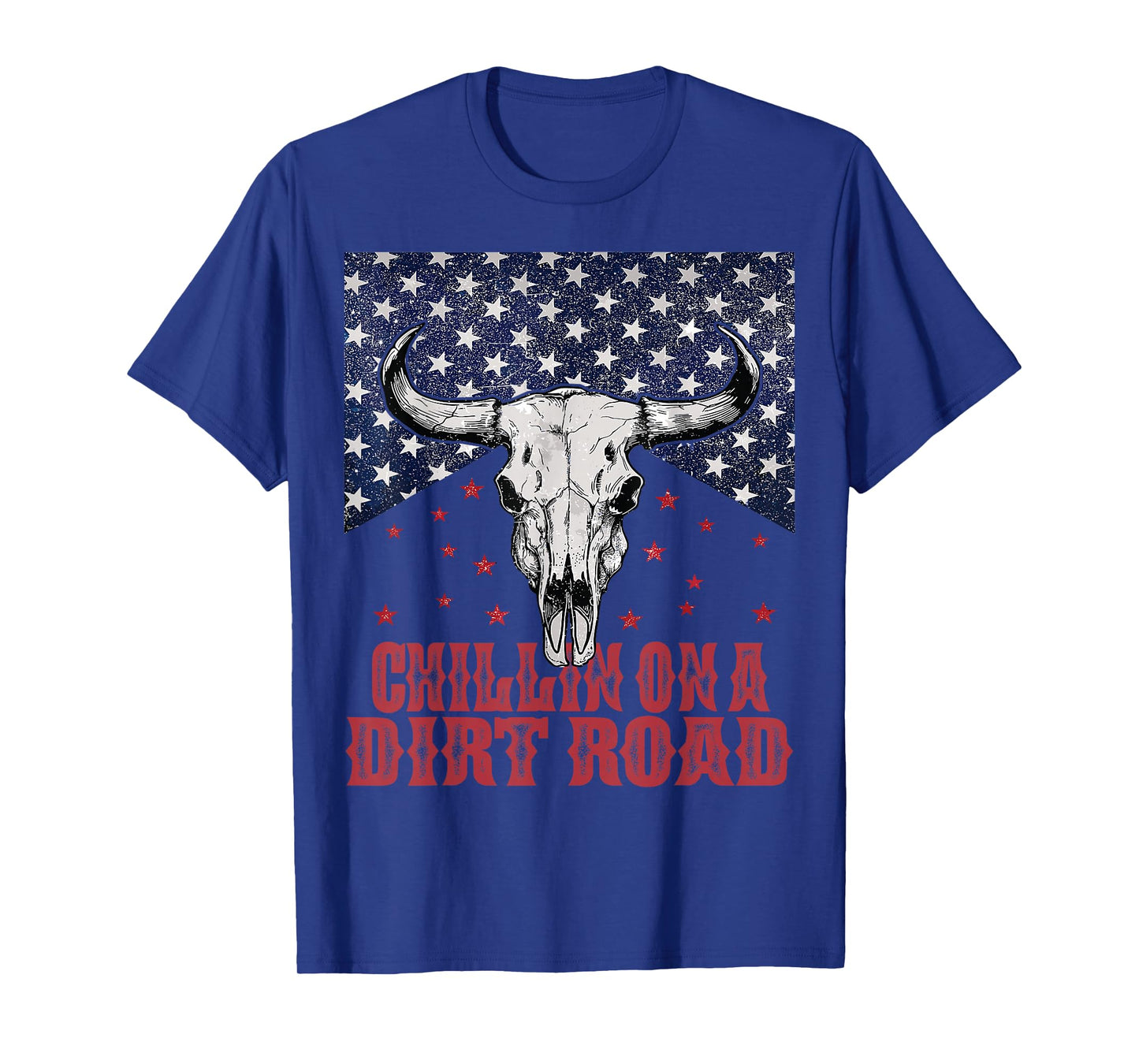 Chillin On A Dirt Road Country Music Western Vintage US Flag T-Shirt