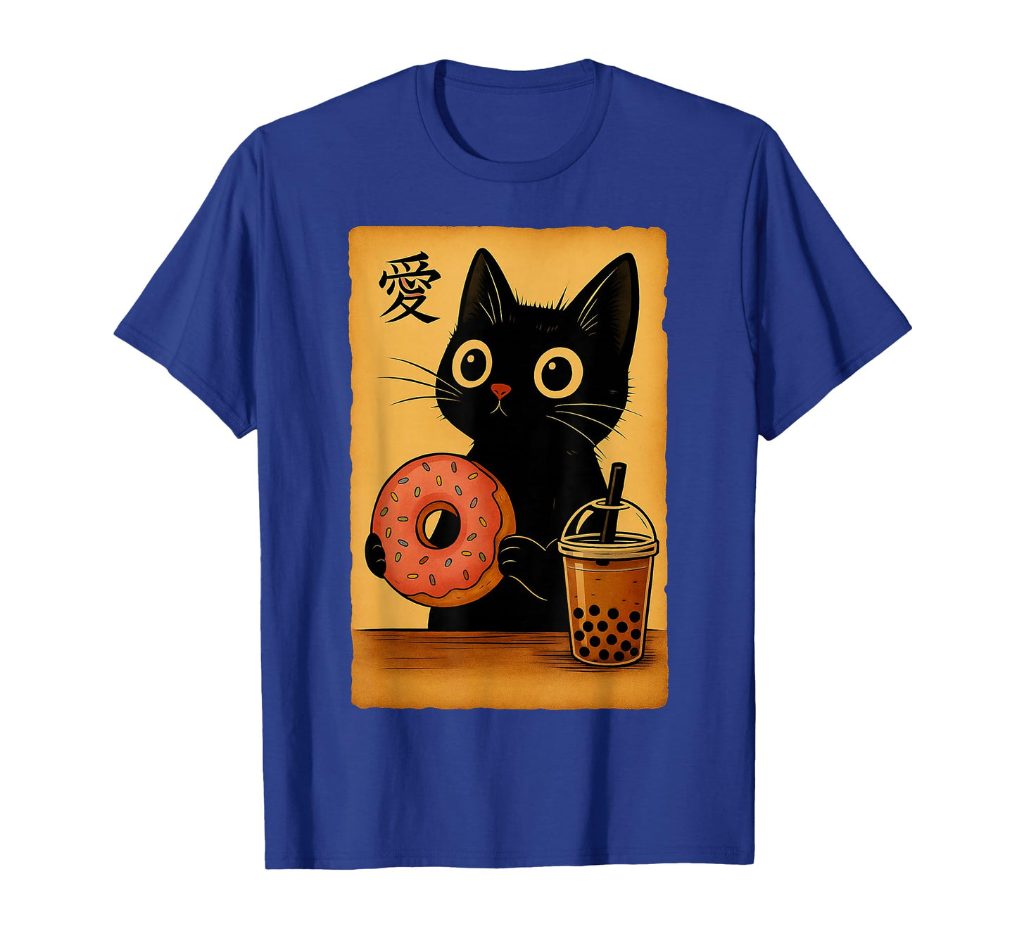 Japanese Kawaii Anime Cat Donut Booba Tea Cat Eating Donut T-Shirt