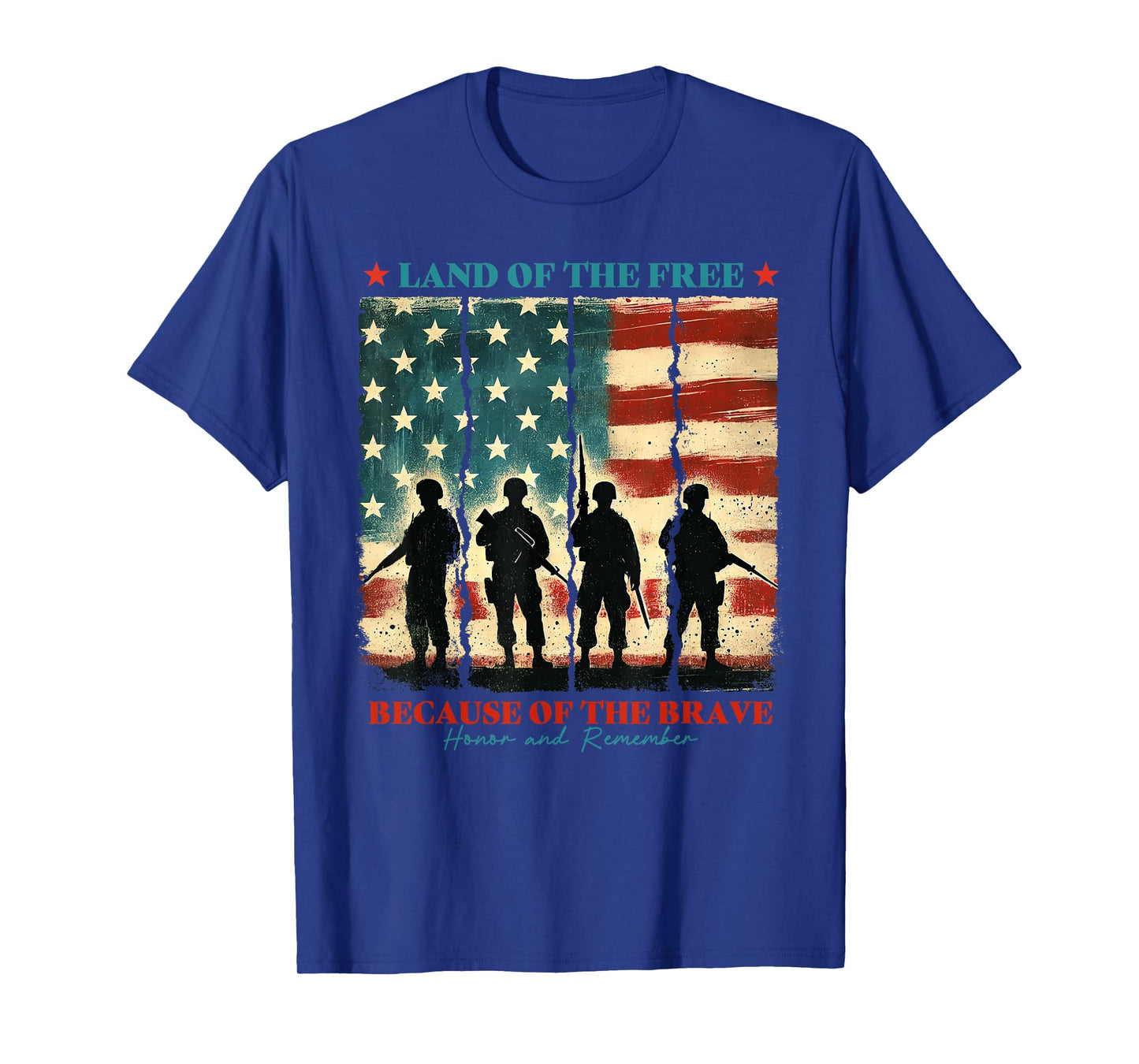 Land Of The Free Usa American Flag 4th Of July Veteran T-Shirt