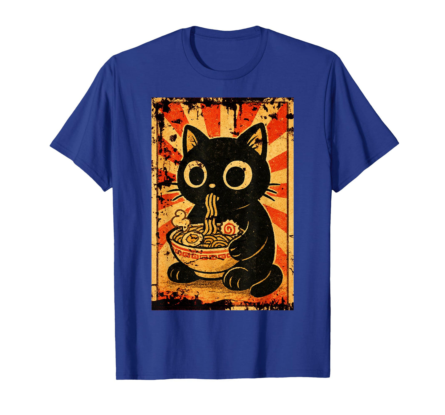 Minimalist Japanese Ramen Cat Dark Aesthetic Artwork T-Shirt