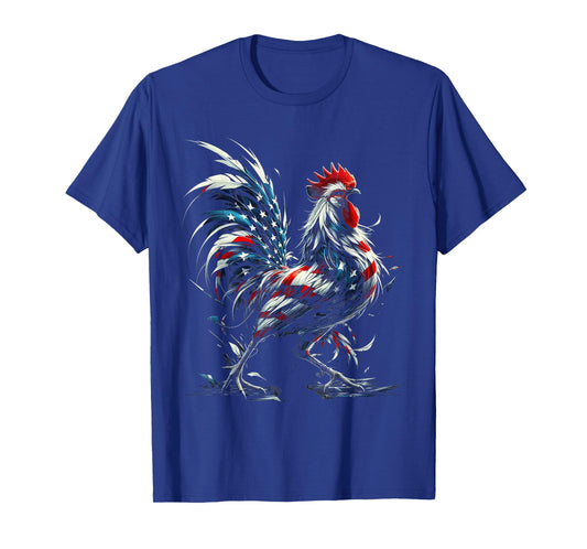American Flag Rooster Chicken 4th of July Animal T-Shirt