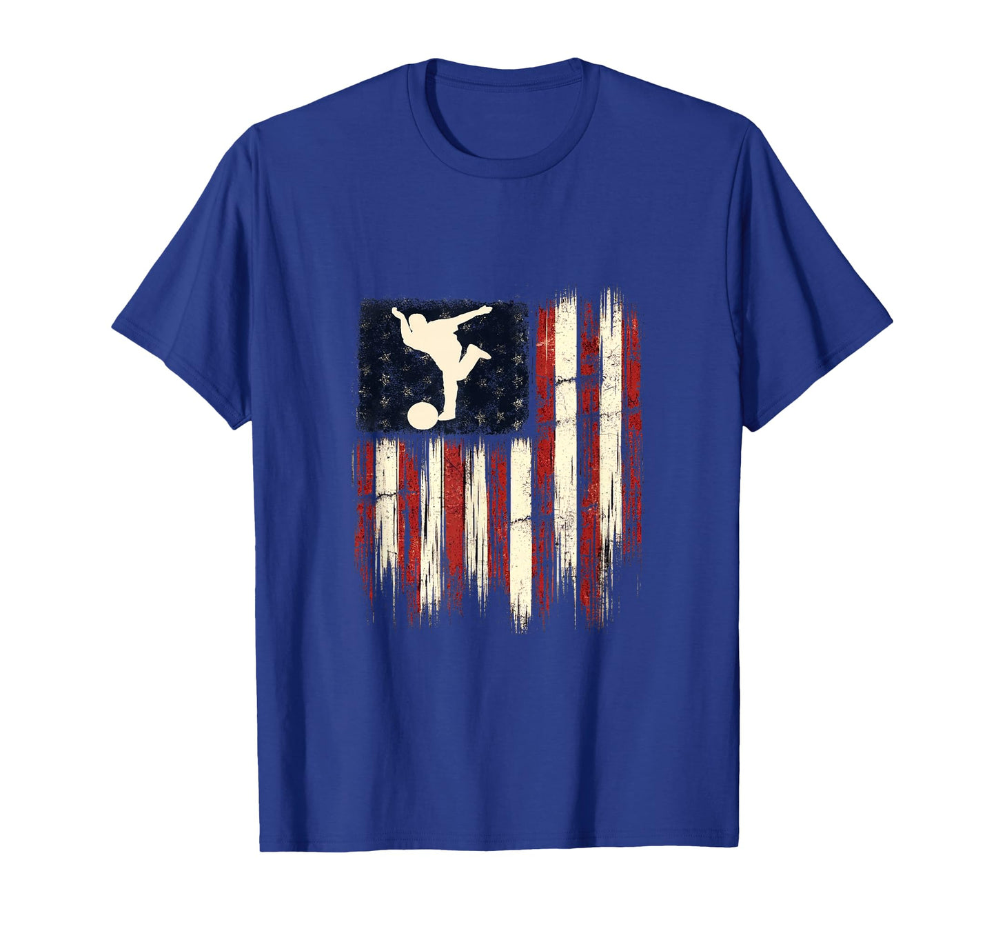 Patriotic Distressed Flag Gift For Men Kids Bowling T-Shirt