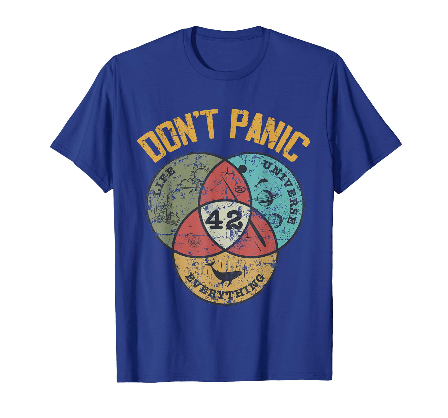 42 Answer to Life The Universe and Everything Don't Panic T-Shirt