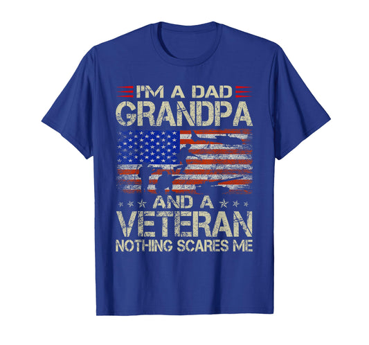 I'm A Dad Grandpa and Veteran Funny Retro Papa Grandpa Gifts T-Shirt