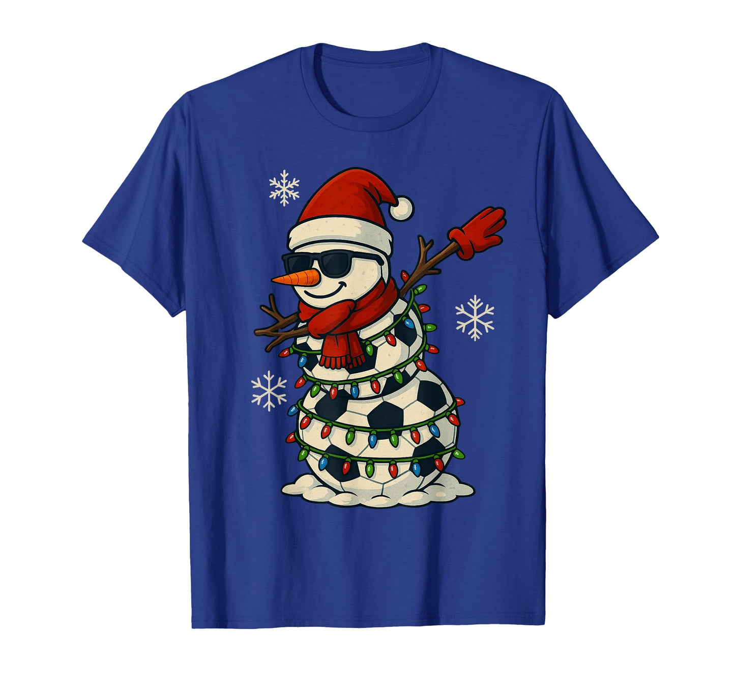 Soccer Balls Snowman Dabbing Funny Christmas Cute Boys Kids T-Shirt