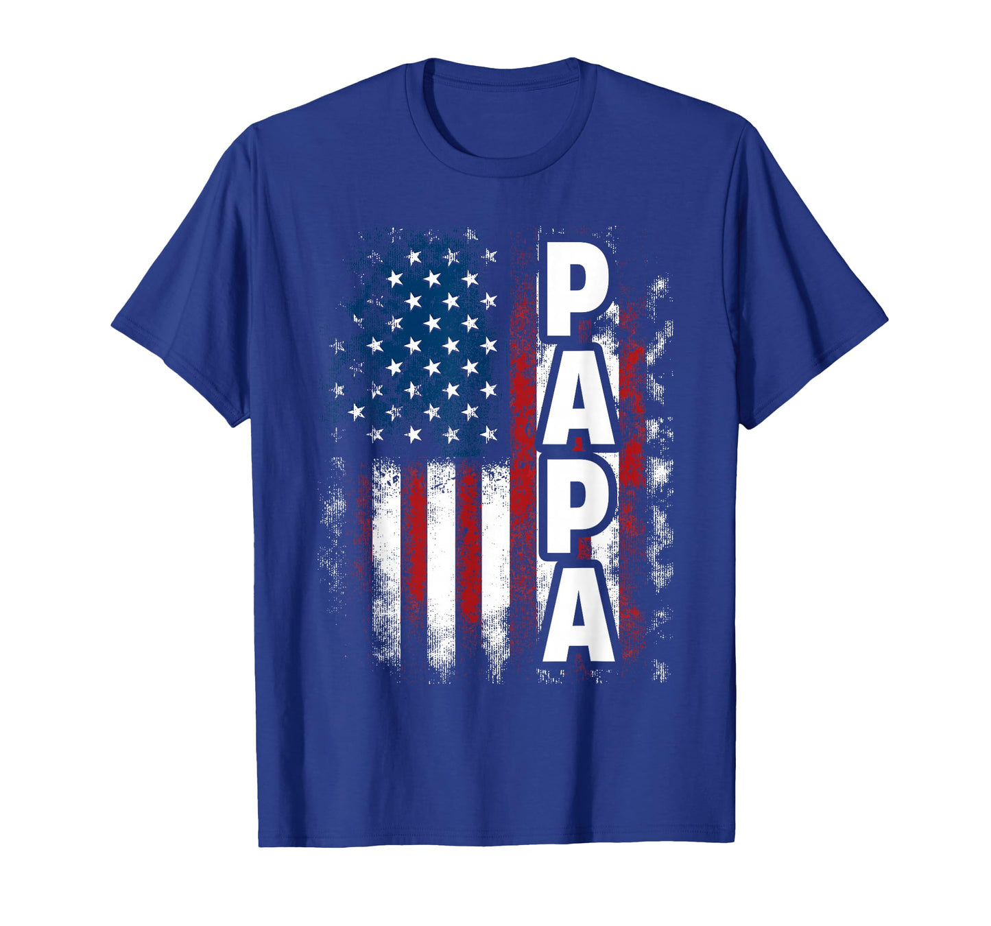 Papa American Flag Fathers Day From Grandkids Son Daughter T-Shirt