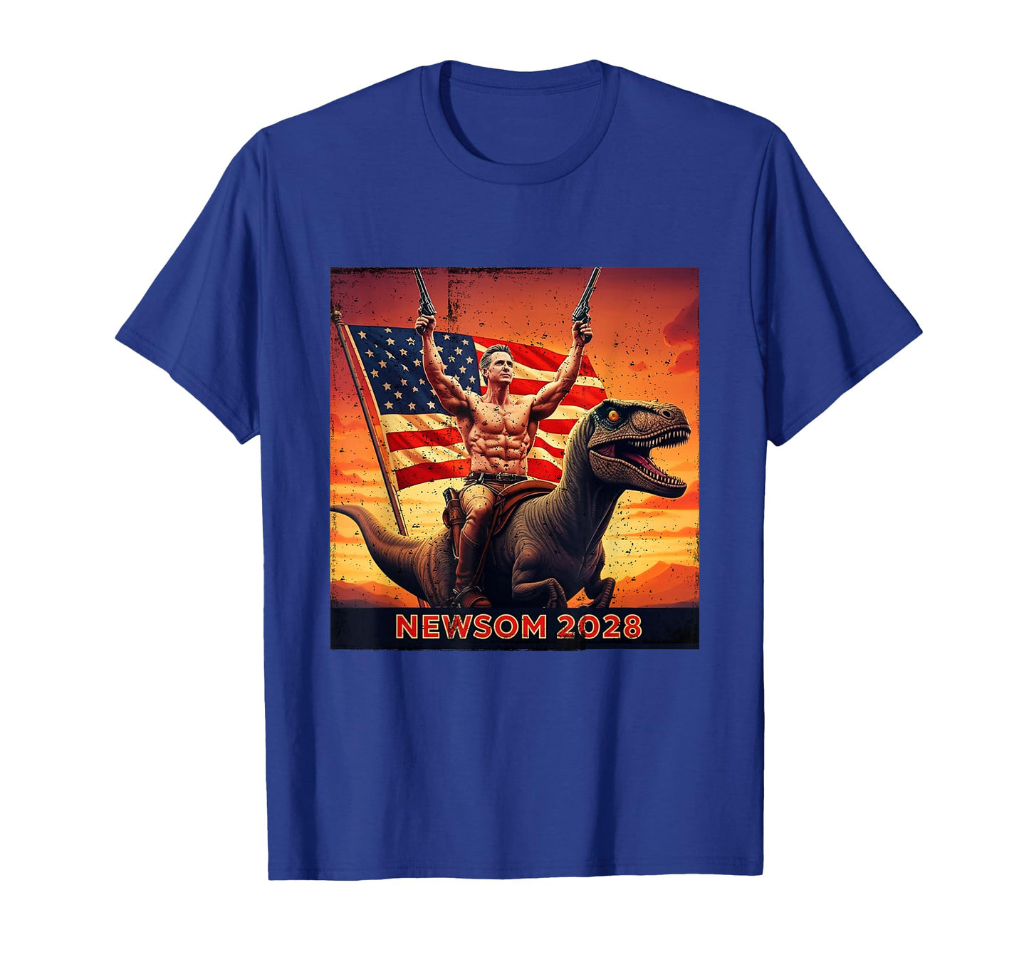 Gavin Newsom 2028 Bold Patriotic Leader Riding Design T-Shirt