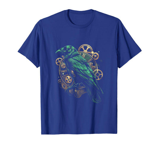 Crow Steampunk Gears Raven art Steampunk bird T-Shirt