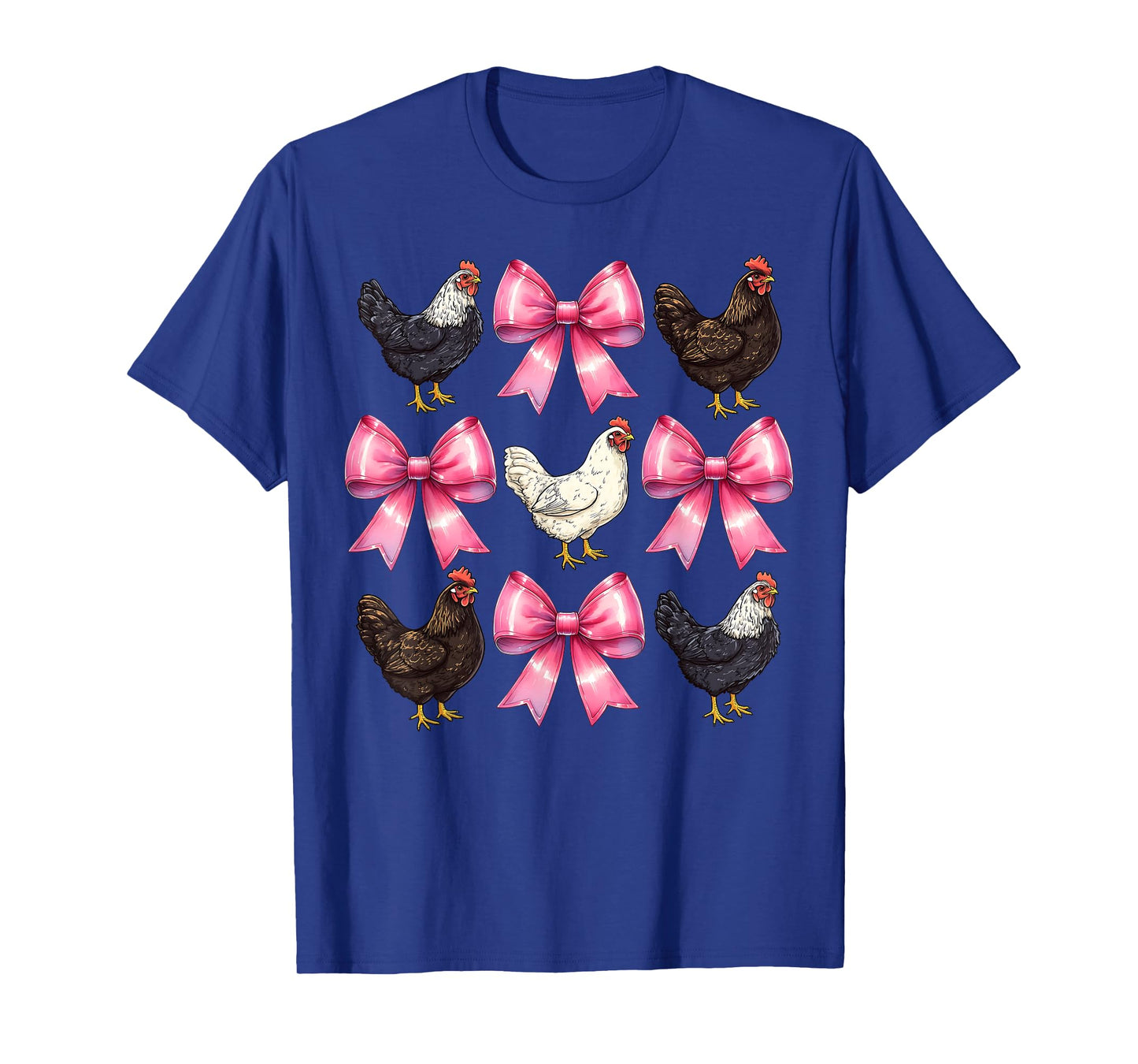Coquette Bow Chicken Farm Farmer Pink Mothers Day Mom Girl T-Shirt