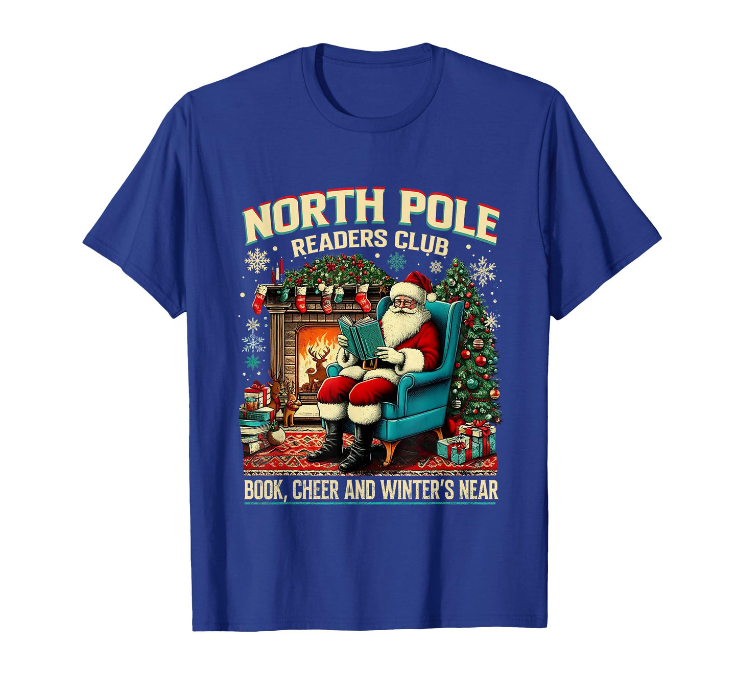 North Pole Readers Club Cozy Book Lover Design T-Shirt