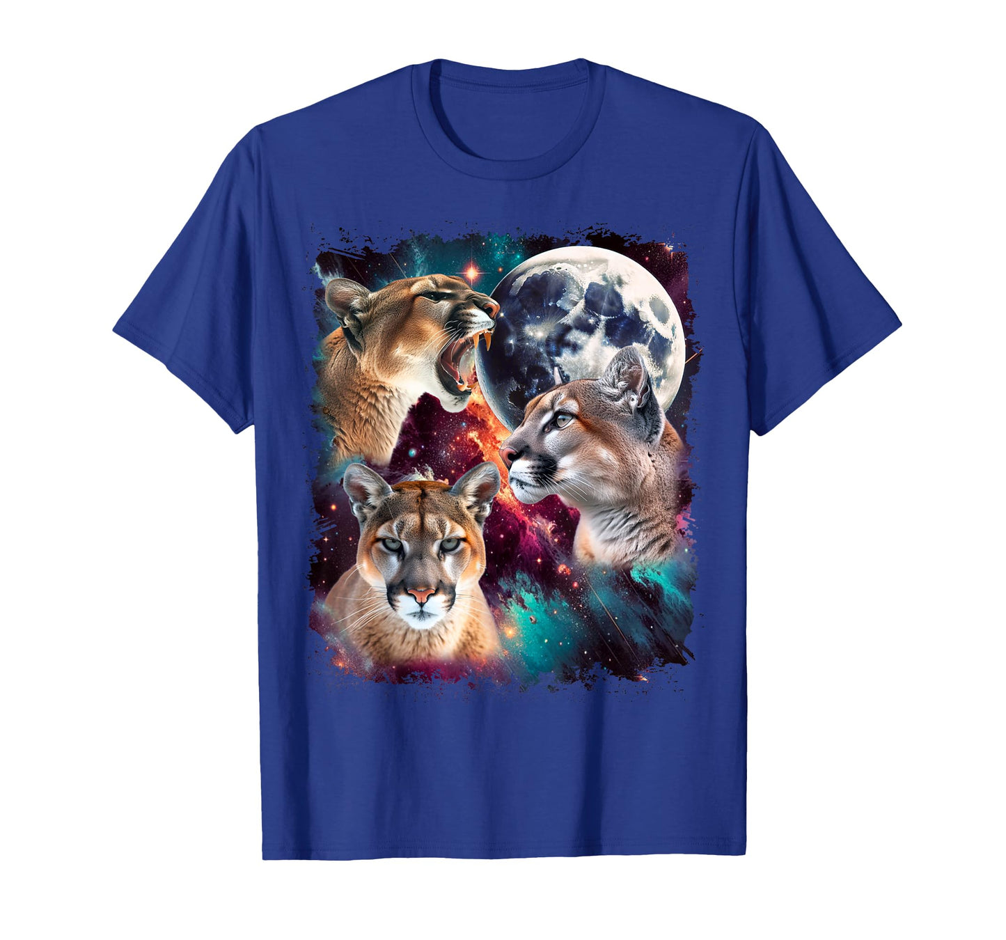 Three Mountain Lion Moon | 3 Cougar Moon Funny Cursed Meme T-Shirt