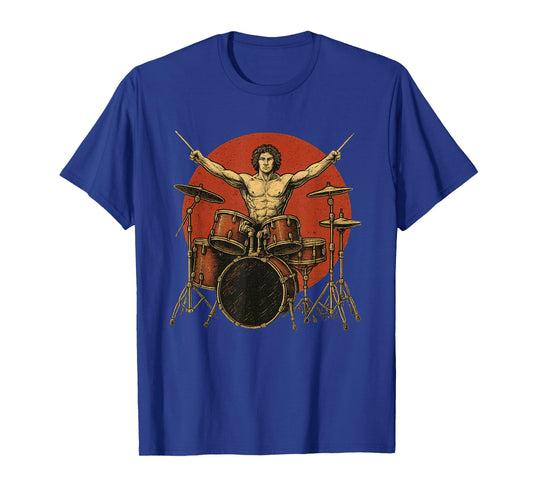 Drummer Gift Da Vinci Drums Drawing Present for Music Fans T-Shirt