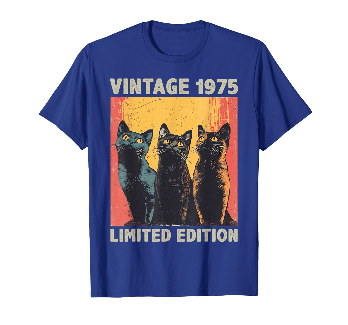 50 Years Old Gift Retro Vintage 1975 Cat Lover 50th Birthday T-Shirt