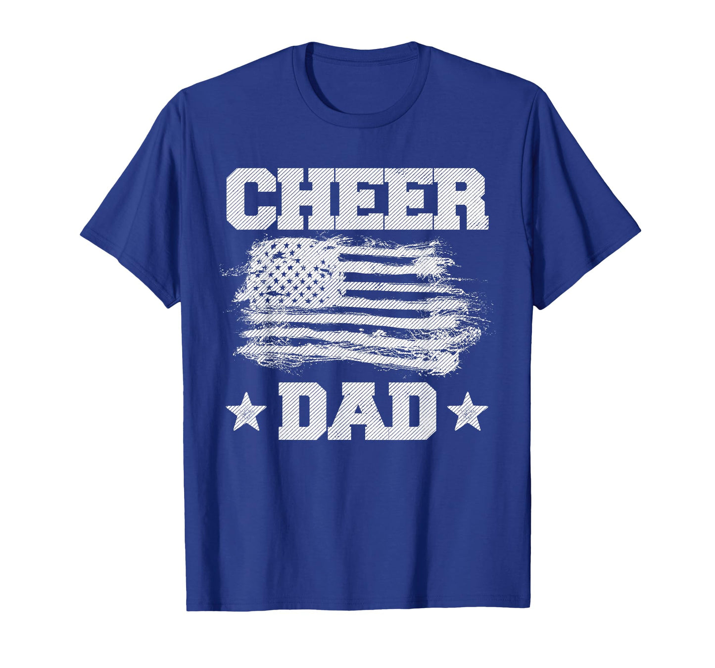 Cheer Dad Vintage American Flag Father Cheerleader Squad T-Shirt