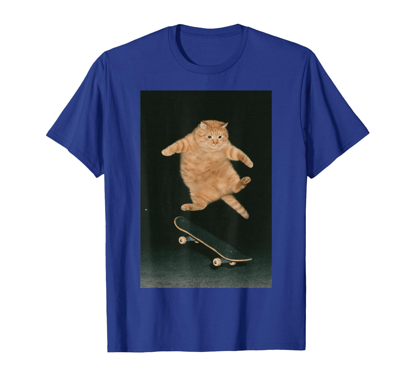 Skateboarding Cat Graphic Funny Meme T-Shirt