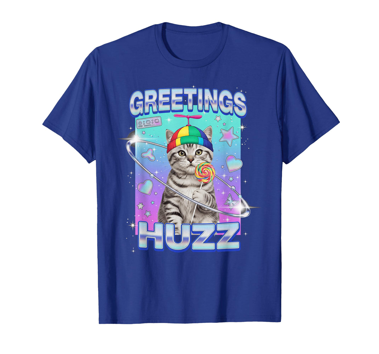 Funny Cat Meme Greetings Huzz Cat Brainrot Gen Alpha Slang T-Shirt