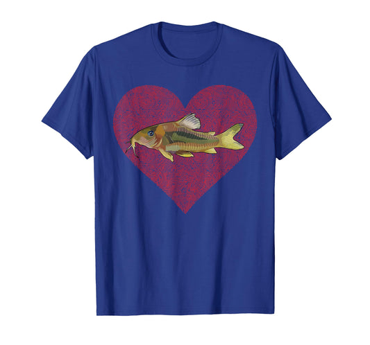 Corydoras Catfish Valentines Day Fish Love Fingerprint T-Shirt