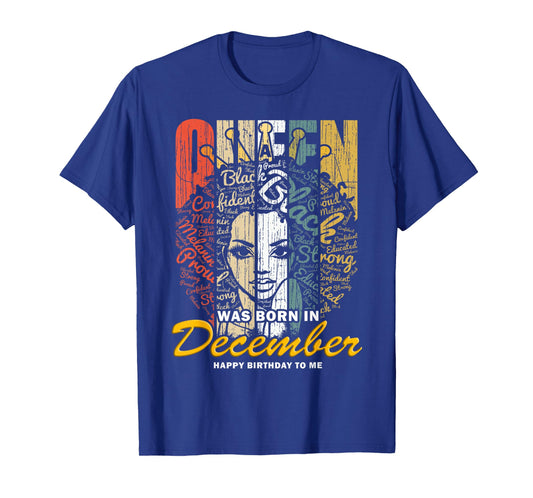 December Birthday Queen Shirts for Women Black Girl Magic T-Shirt