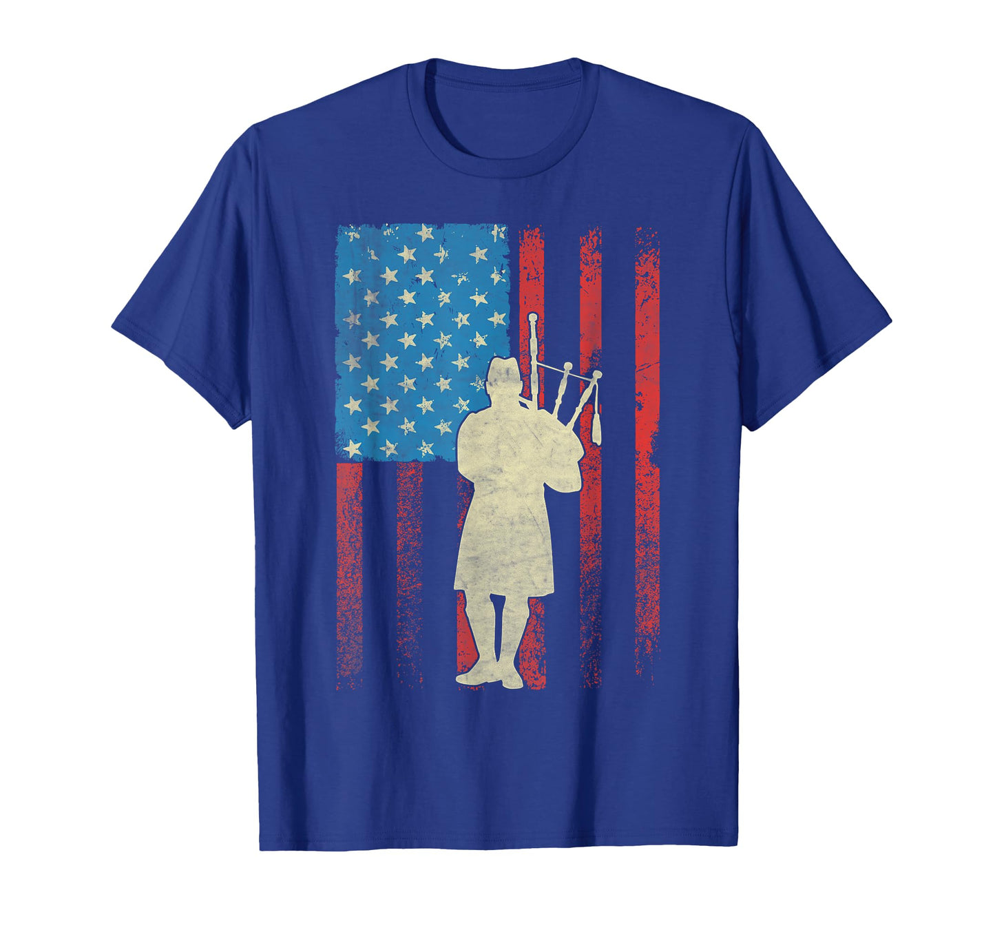 Patriotic Bagpiper American Flag USA Bagpipes T-Shirt
