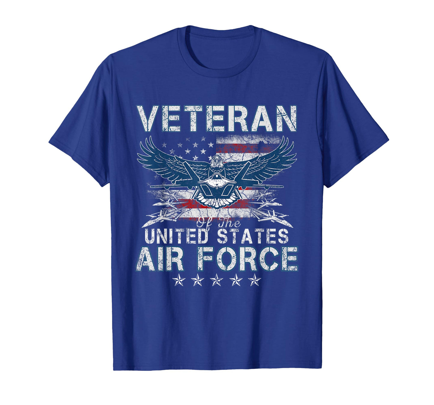 Proud US Air Force Veteran USA Flag Patriotic Vintage Mens T-Shirt
