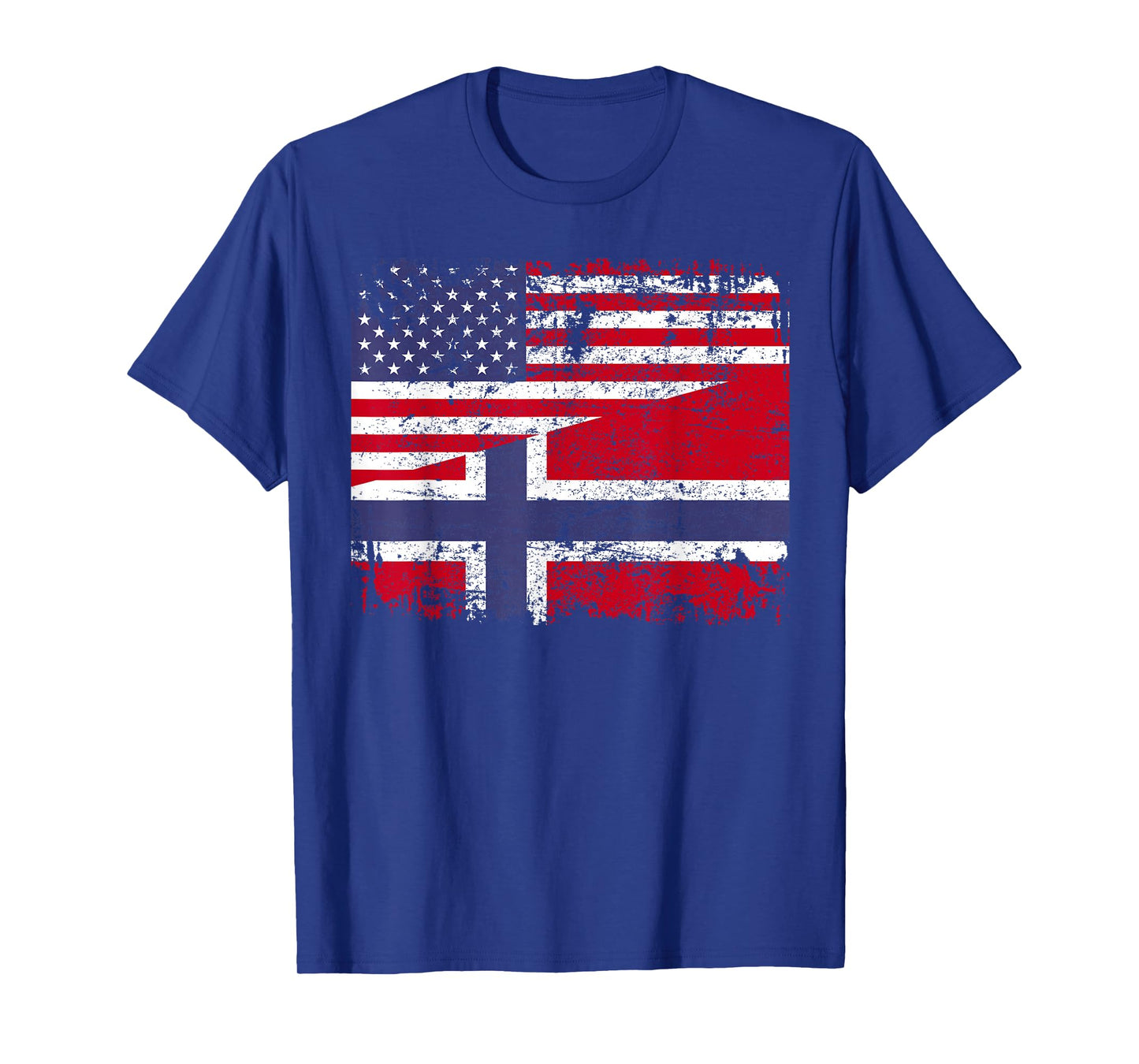 NORWEGIAN ROOTS | Half American Flag | USA NORWAY FLAG T-Shirt