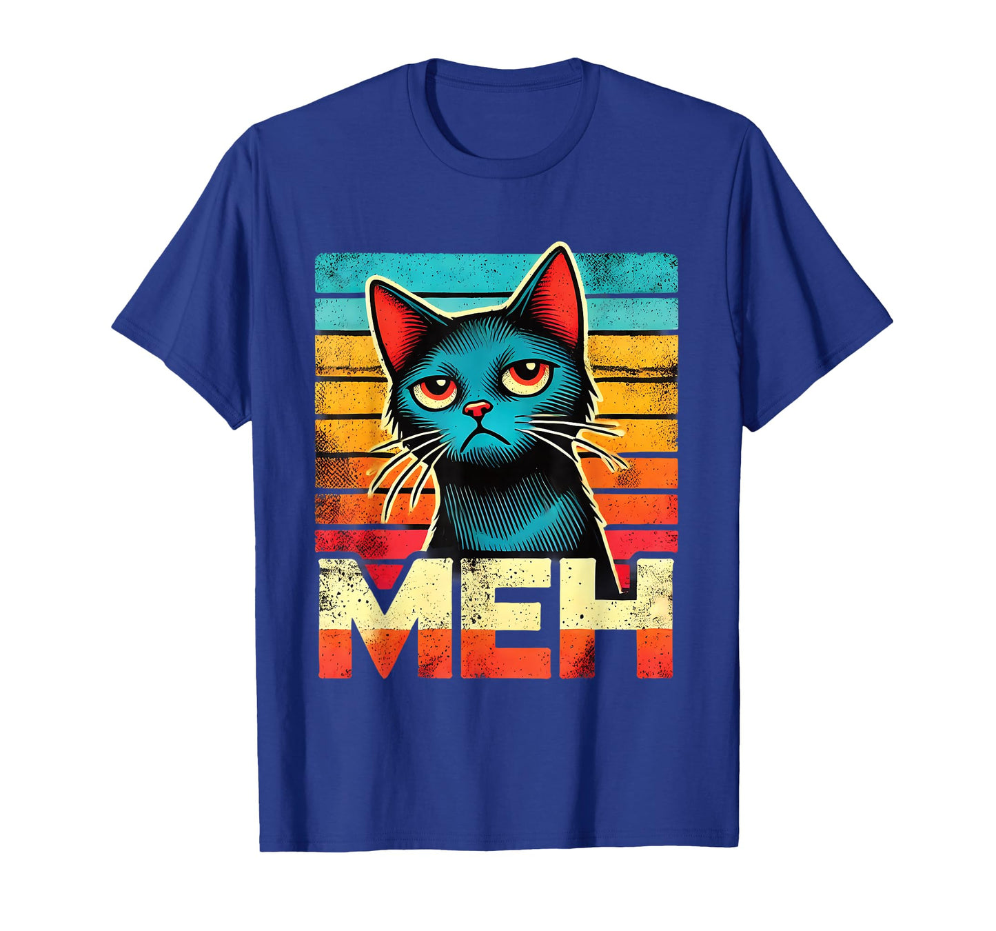 Cat Meh Funny Boys Girls Teens Men Women T-Shirt