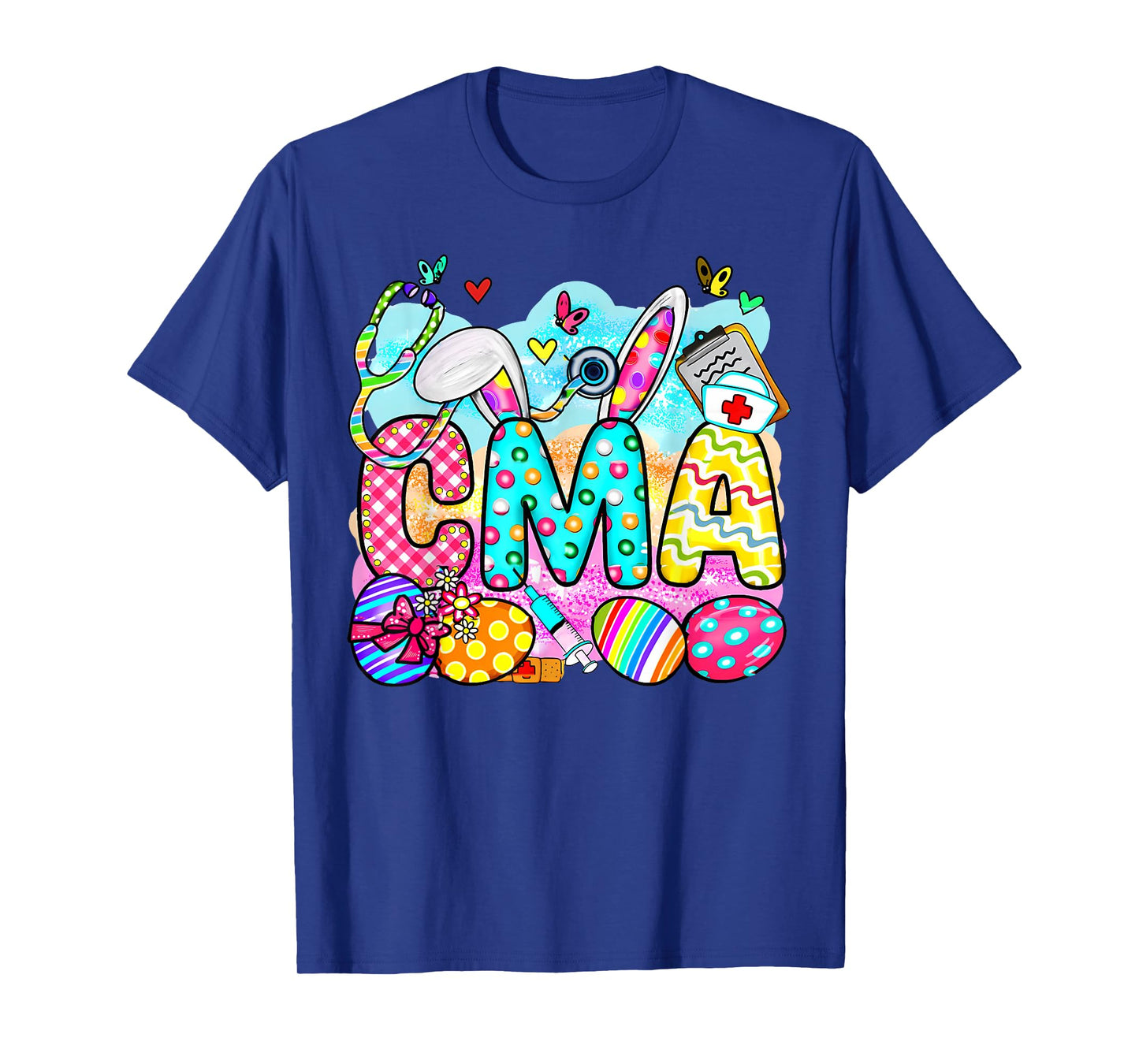 CMA Easter Bunny Eggs Stethoscope Easter Medical Assistant T-Shirt