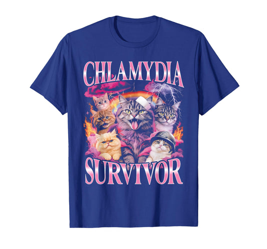 Chlamydia Survivor Funny Bootleg Cat T-Shirt